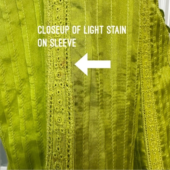 Blumarine Silk Lime Green Long Sleeve Dress SZ 40 Italian/US 4 Feminine Fairy - Picture 6 of 13